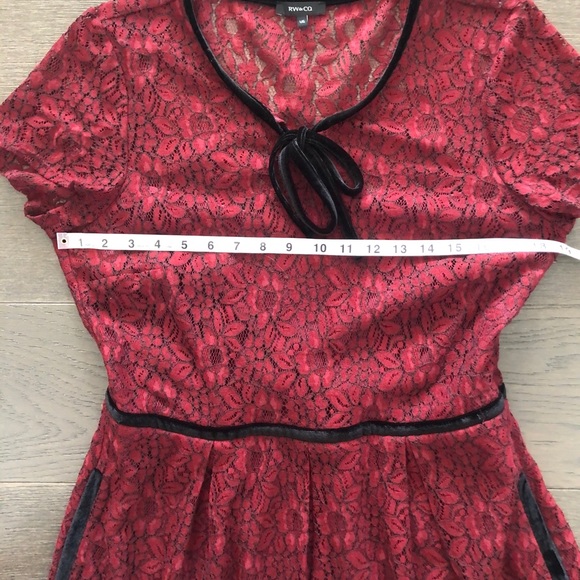 Women’s RW&CO Fit Flare lace dress maroon Large - Picture 8 of 12